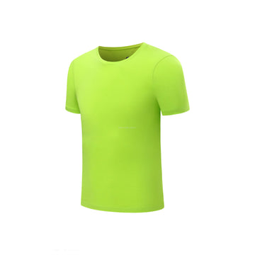 High quality green round neck short sleeved solid color T-shirt